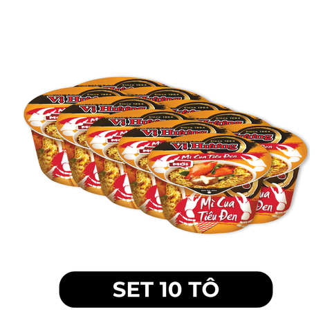 THIEN HUONG FOOD - Mì tô trộn Vị Hương hương vị Cua tiêu đen, Mì tô trộn cua tiêu đen Vị Hương ăn liền - 80g/tô - 00776