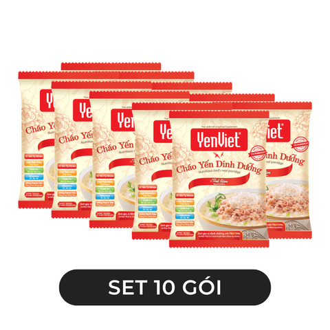 YENVIET - Cháo yến dinh dưỡng YenViet 3 vị: Thịt bằm, Gà, Chay rau nấm, Cháo yến Yến Việt - 50g/gói - 00599