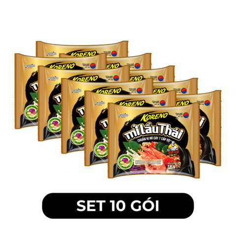 PALDO - Mì lẩu Thái Koreno hương vị chua cay, Mì Koreno Hàn Quốc, Mì lẩu thái Hàn Quốc, Mì Hàn Quốc - 75g/gói - 00546