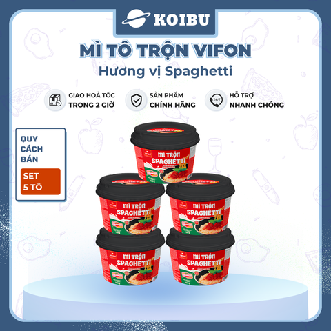 VIFON - Mì tô trộn Vifon hương vị Spaghetti, Mì trộn Vifon Spaghetti, Vifon tô mì Spaghetti trộn - 105g/tô - 00532