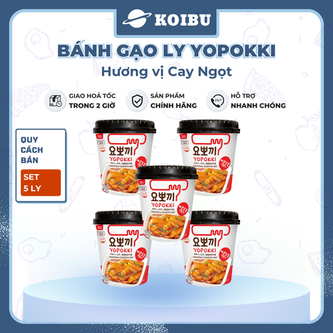 YOUNG POONG - Bánh gạo ly Yopokki hương vị Cay Ngọt, Bánh gạo cay ngọt Yopokki ly, Bánh gạo Hàn Quốc - 120g/ly - 00870