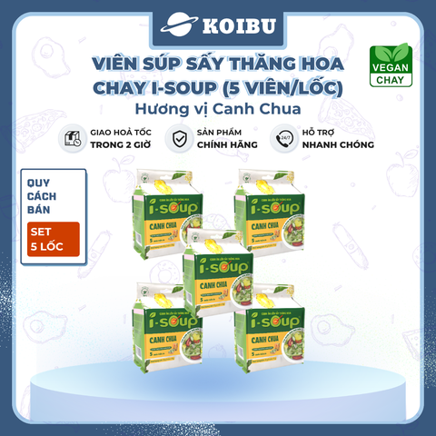 NFC - Viên súp sấy thăng hoa I-Soup hương vị Canh chua chay, Canh chua I-Soup, Canh ăn liền I Soup - 50g/lốc - 00725