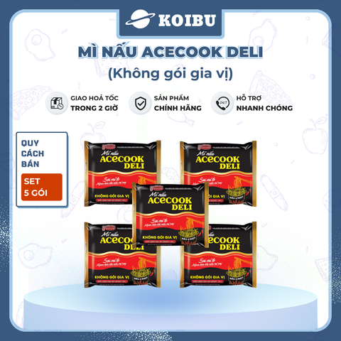 ACECOOK - Mì nấu Acecook Deli không gói gia vị, Mì nấu không gia vị Acecook Deli, Mì nấu 4 phút Acecook Deli - 100g/gói - 00893