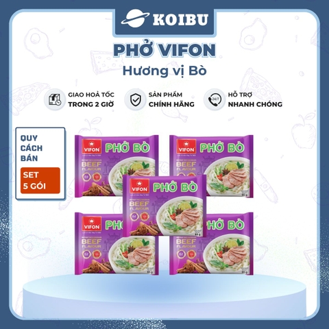 VIFON - Phở Vifon hương vị Bò, Vifon phở bò Vifon Phở ăn liền Vifon Phở thịt bò Vifon, Phở gói ăn liền - 65g/gói - 00169