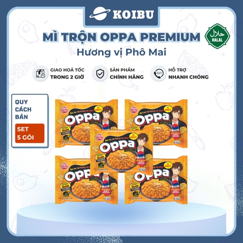 OTOKI - Mì trộn Oppa Premium hương vị phô mai, Oppa mì trộn phô mai Oppa Premium, Mì Oppa Hàn Quốc - 113g/gói - 00823