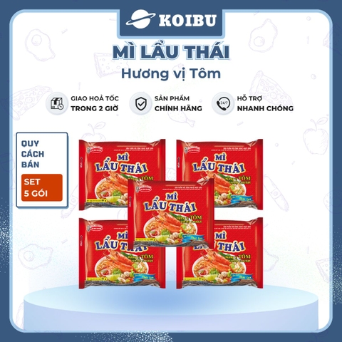 ACECOOK - Mì lẩu Thái Tôm, Mì ăn liền lẩu thái Tôm, Mì lẩu Thái hương vị Tôm, Mì Thế giới mì Acecook - 81g/gói - 00031