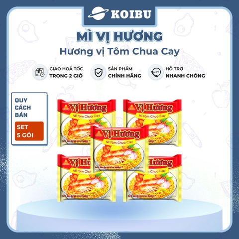 THIEN HUONG FOOD - Mì Vị Hương hương vị Tôm chua cay, Mì Tôm chua cay Vị Hương ăn liền, Mì tôm ăn liền - 65g/gói  - 00867