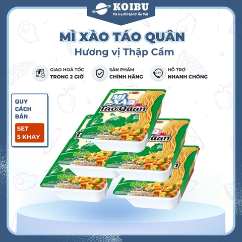ACECOOK - Mì xào Táo Quân hương vị Thập cẩm, Mì Táo Quân xanh, Mì Táo quân thập cẩm, Mì khay Táo Quân thập cẩm - 85g/khay - 00030