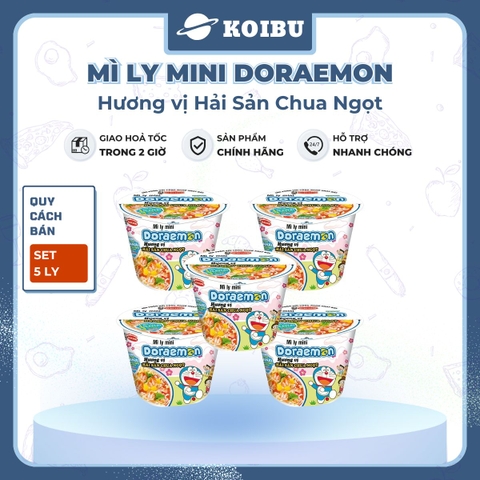 ACECOOK - Mì ly mini Doraemon hương vị Hải Sản Chua Ngọt, Mì ly hải sản chua ngọt Doraemon Mini, Mì Doraemon ly - 53g/ly - 00022