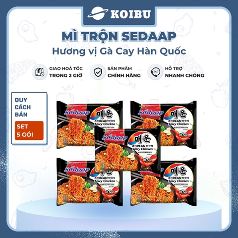 SEDAAP - Mì trộn Sedaap hương vị Gà cay Hàn Quốc, Mì Sedaap mì trộn Gà cay Hàn Quốc Sedaap ăn liền - 87g/gói - 00282