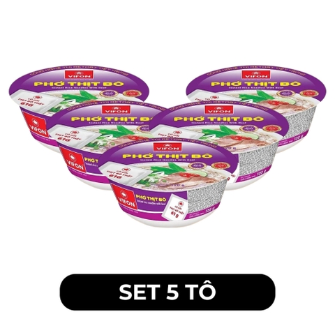 VIFON - Phở Vifon tô có gói thịt thật vị Bò, phở bò tô Vifon, phở Vifon tô ăn liền, phở tô Vifon - 120g/tô - 00174
