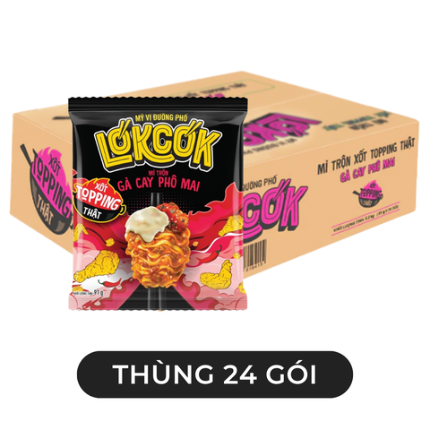 WORLD SPICE - Mì trộn LókCók hương vị Gà cay phô mai, Mì trộn gà cay phô mai LokCok, Mì LokCok - 91g/gói - 00751