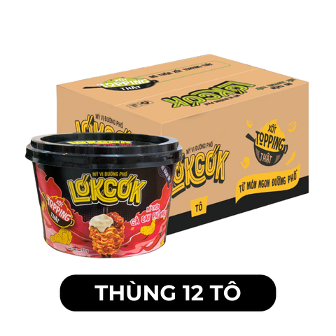 WORLD SPICE - Mì tô trộn LókCók hương vị Gà cay phô mai, Mì tô trộn gà cay phô mai LokCok, Mì LokCok - 91g/tô - 00757