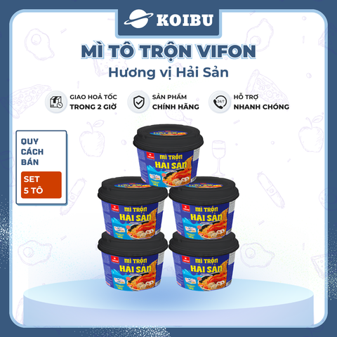 VIFON - Mì tô trộn Vifon hương vị Hải sản, Mì trộn Vifon Hải sản, Vifon tô mì Hải sản trộn - 105g/tô - 00531