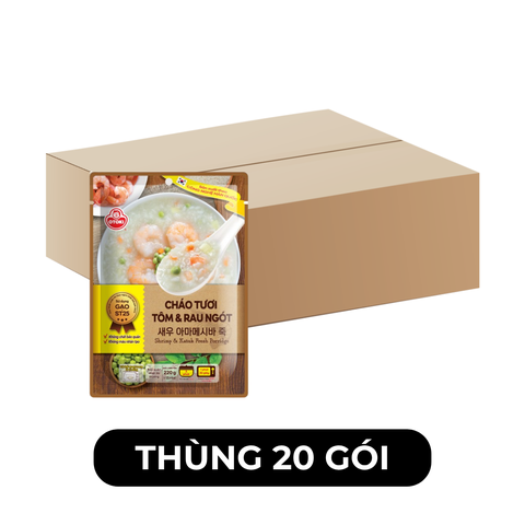 OTOKI - Cháo tươi Otoki hương vị Tôm & rau ngót, Cháo tươi Ottogi Hàn Quốc, Cháo Otoki ăn liền - 220g/gói - 00142