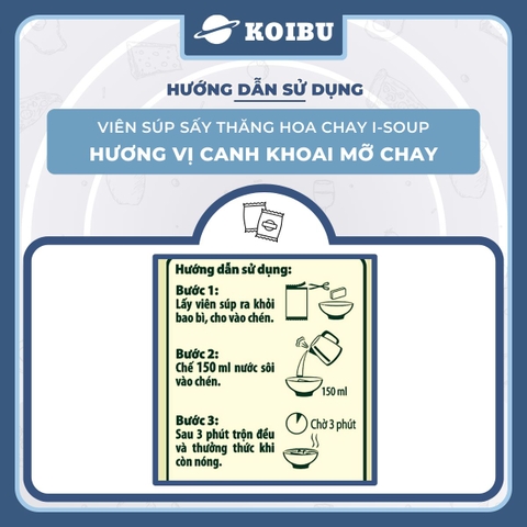 NFC - Viên súp sấy thăng hoa I-Soup hương vị Canh khoai mỡ chay, Canh khoai mỡ I-Soup ăn liền - 55g/lốc - 00724