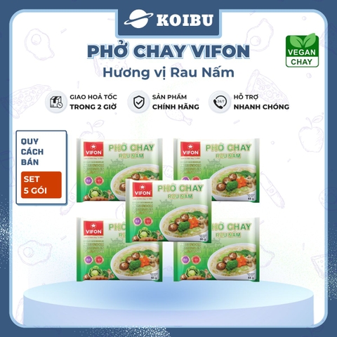 VIFON - Phở Vifon hương vị Chay rau nấm, Vifon phở chay rau nấm Vifon Phở ăn liền Vifon, Phở chay Vifon - 65g/gói - 00171
