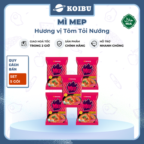 SAMYANG - Mì MEP hương vị Tôm tỏi nướng, Mì Samyang tôm tỏi nướng, Mì ăn liền Samyang MEP Hàn Quốc - 80g/gói - 00856