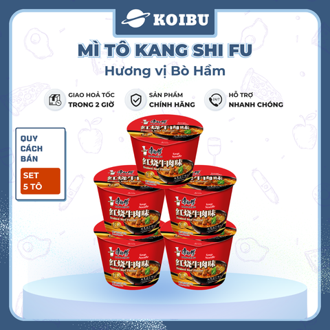 KANG SHI FU - Mì tô Kang Shi Fu hương vị Bò hầm, Mì Kang Shi Fu ăn liền, Mì ăn liền Trung Hoa - 110g/tô - 00591