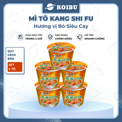 KANG SHI FU - Mì tô Kang Shi Fu hương vị Bò siêu cay, Mì Kang Shi Fu ăn liền, Mì ăn liền Trung Hoa - 108g/tô - 00590