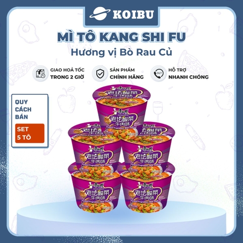 KANG SHI FU - Mì tô Kang Shi Fu hương vị Bò rau củ, Mì Kang Shi Fu ăn liền, Mì ăn liền Trung Hoa - 122g/tô - 00589