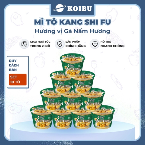 KANG SHI FU - Mì tô Kang Shi Fu hương vị Gà nấm hương, Mì Kang Shi Fu ăn liền, Mì ăn liền Trung Hoa - 104g/tô - 00588