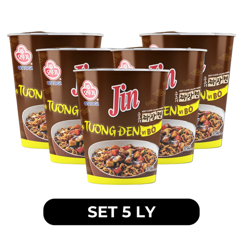 OTTOGI - Mì ly trộn tương đen Jin hương vị bò, Mì trộn tương đen bò Jin ly, Mì ly trộn Jin tương đen bò - 65g/ly - 00192