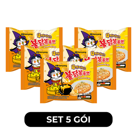 SAMYANG - Mì khô gà cay Samyang hương vị Gà cay phô mai Quattro, Mì gà cay 4 vị phô mai Samyang - 145g/gói - 00422