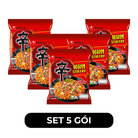 NONGSHIM - Mì xào khô Shin Ramyun hương vị cay, Mì xào Shin Ramyun cay ăn liền, Mì xào cay Hàn Quốc - 131g/gói - 00465