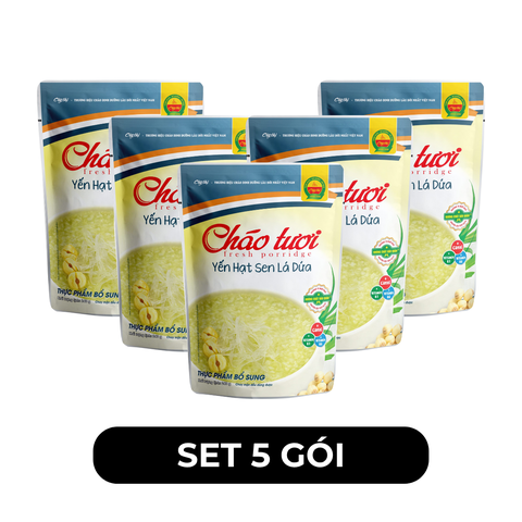 CÂY THỊ - Cháo tươi Cây Thị hương vị Yến hạt sen lá dứa, Cháo tươi yến hạt sen lá dứa Cây Thị - 240g/gói - 00742