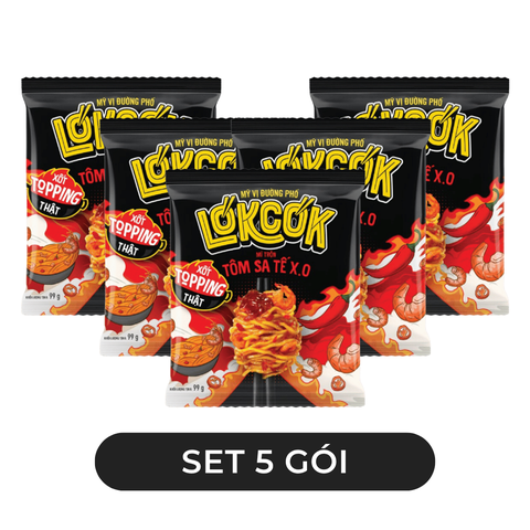 WORLD SPICE - Mì trộn LókCók hương vị Tôm sa tế X.O, Mì trộn tôm sa tế X.O LokCok, Mì ăn liền LokCok - 99g/gói - 00750