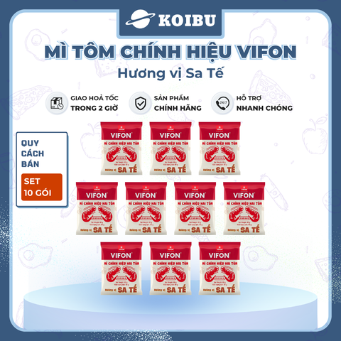 VIFON - Mì chính hiệu hai tôm Vifon hương vị Sa tế 60g, Mì Vifon hai tôm, Mì hai con tôm Vifon - 60g/gói - 00826
