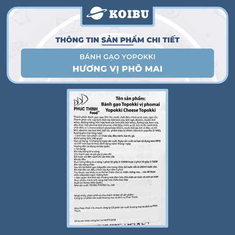 YOUNG POONG- Tokbokki Hàn Quốc Yopokki hương vị Phô mai, Bánh gạo Tokbokki  Yopokki Hàn Quốc 240g/gói - 00875