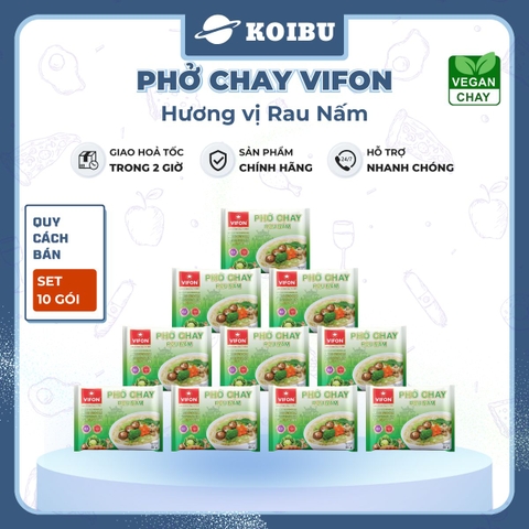 VIFON - Phở Vifon hương vị Chay rau nấm, Vifon phở chay rau nấm Vifon Phở ăn liền Vifon, Phở chay Vifon - 65g/gói - 00171