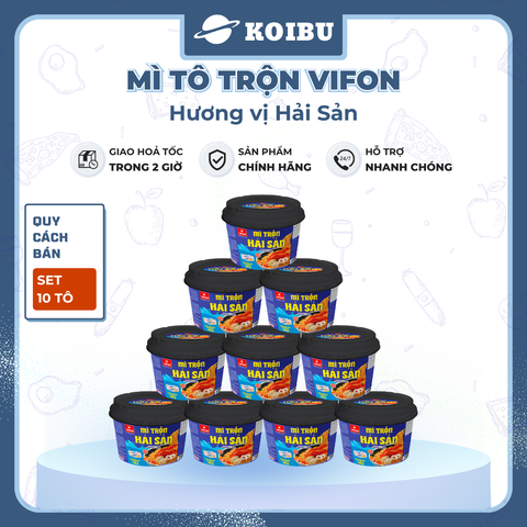 VIFON - Mì tô trộn Vifon hương vị Hải sản, Mì trộn Vifon Hải sản, Vifon tô mì Hải sản trộn - 105g/tô - 00531