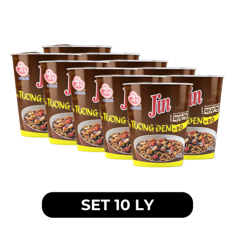 OTTOGI - Mì ly trộn tương đen Jin hương vị bò, Mì trộn tương đen bò Jin ly, Mì ly trộn Jin tương đen bò - 65g/ly - 00192