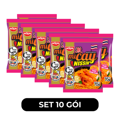 NISSIN - Mì xào cay Nissin Thái tomyum, Mì xào cay Thái tomyum Nissin, Mì xào Nissin Thái tom yum - 70g/gói - 00478