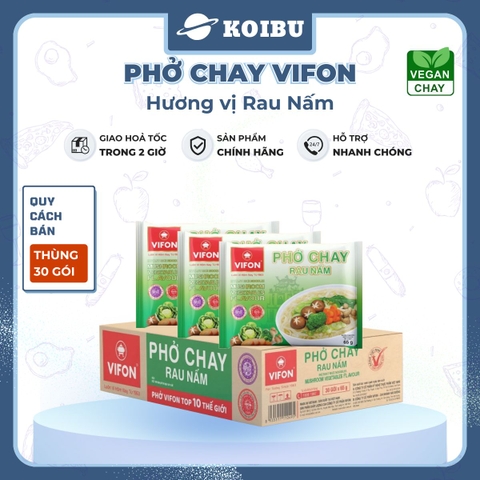 VIFON - Phở Vifon hương vị Chay rau nấm, Vifon phở chay rau nấm Vifon Phở ăn liền Vifon, Phở chay Vifon - 65g/gói - 00171