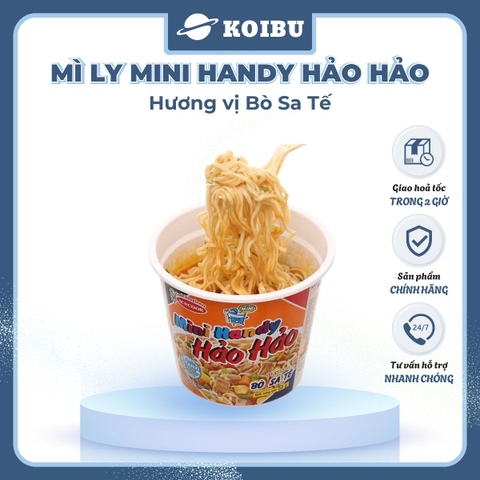 ACECOOK - Mì ly Mini Handy Hảo Hảo hương vị Bò sa tế, Mì ly bò sa tế Hảo Hảo Mini Handy, Mì Hảo Hảo - 53g/ly - 00020