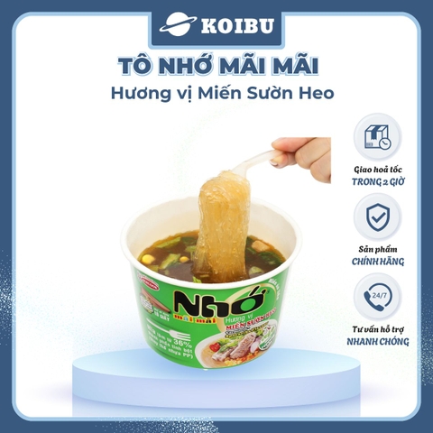 ACECOOK - Miến tô Nhớ Mãi Mãi hương vị Sườn heo, Tô Nhớ Mãi Mãi miến sườn heo, Miến Nhớ ăn liền - 64g /tô - 00026