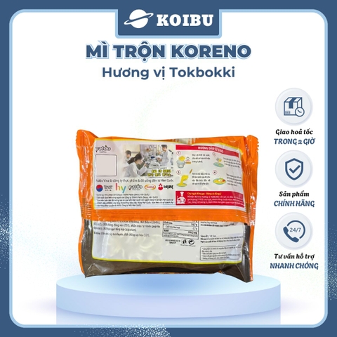 PALDO - Mì trộn Koreno hương vị Tokbokki, Koreno Mì trộn Tokbokki Koreno, Mì Koreno Hàn Quốc ăn liền - 74g/gói - 00159
