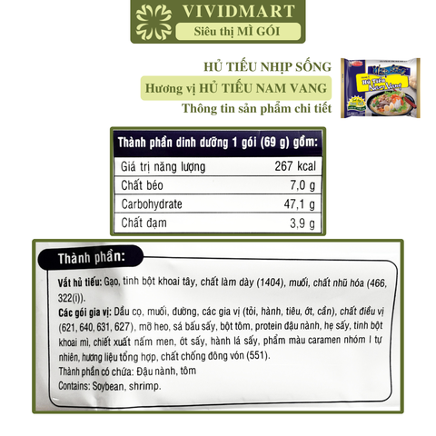 ACECOOK - Hủ tiếu Nhịp Sống Nam vang, Hủ tíu nam vang Nhịp Sống, Hủ tiếu gói Nhịp Sống Acecook - 70g/gói - 00045