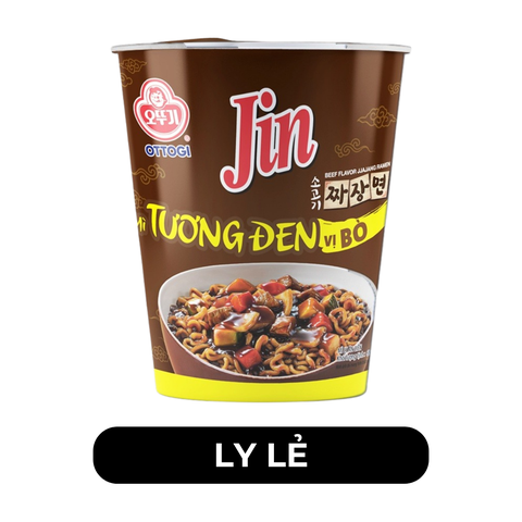 OTTOGI - Mì ly trộn tương đen Jin hương vị bò, Mì trộn tương đen bò Jin ly, Mì ly trộn Jin tương đen bò - 65g/ly - 00192