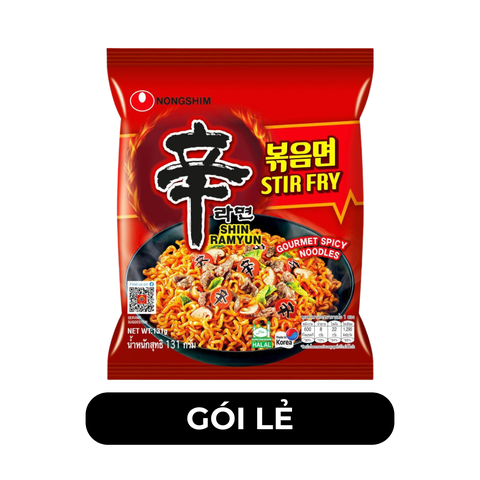 NONGSHIM - Mì xào khô Shin Ramyun hương vị cay, Mì xào Shin Ramyun cay ăn liền, Mì xào cay Hàn Quốc - 131g/gói - 00465