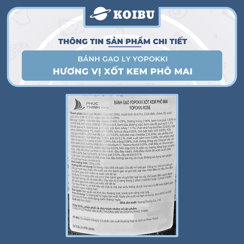 YOUNG POONG - Bánh gạo ly Yopokki hương vị Kem Phô Mai, Bánh gạo kem phô mai Yopokki ly, Bánh gạo Hàn Quốc - 120g/ly  - 00868