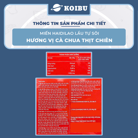 YIHAI - Lẩu tự sôi Haidilao hương vị Cà chua thịt chiên, Lẩu tự sôi Hadilao cà chua thịt chiên - 275g/hộp - 00786