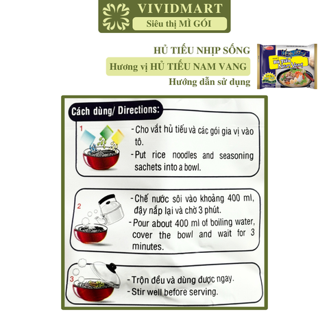 ACECOOK - Hủ tiếu Nhịp Sống Nam vang, Hủ tíu nam vang Nhịp Sống, Hủ tiếu gói Nhịp Sống Acecook - 70g/gói - 00045