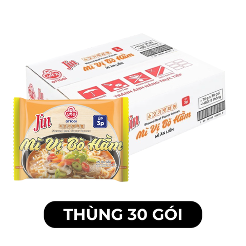OTTOGI - Mì úp Jin hương vị Bò hầm, Mì Bò hầm Jin, Mì Jin Bò hầm, Mì Ottogi Bò hầm, Mì bò hầm Otogi - 70g/gói - 00454