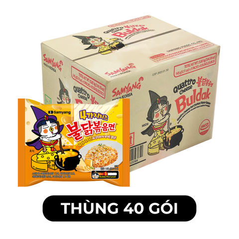 SAMYANG - Mì khô gà cay Samyang hương vị Gà cay phô mai Quattro, Mì gà cay 4 vị phô mai Samyang - 145g/gói - 00422