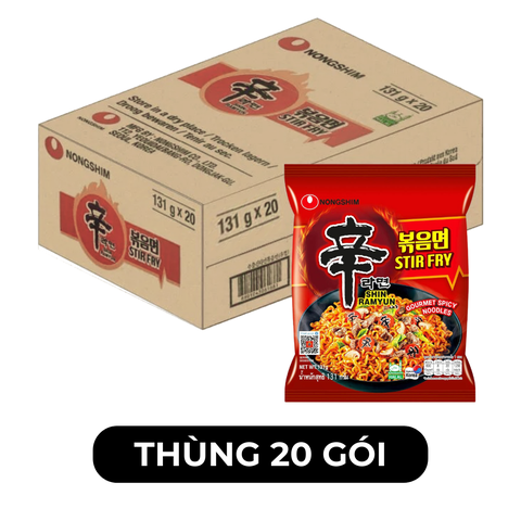 NONGSHIM - Mì xào khô Shin Ramyun hương vị cay, Mì xào Shin Ramyun cay ăn liền, Mì xào cay Hàn Quốc - 131g/gói - 00465